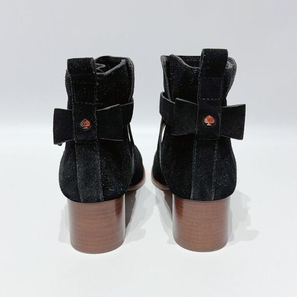 Kate Spade Polly Black Suede Buckle Strap Ankle Booties Boots Women’s Size 8M - Picture 9 of 16